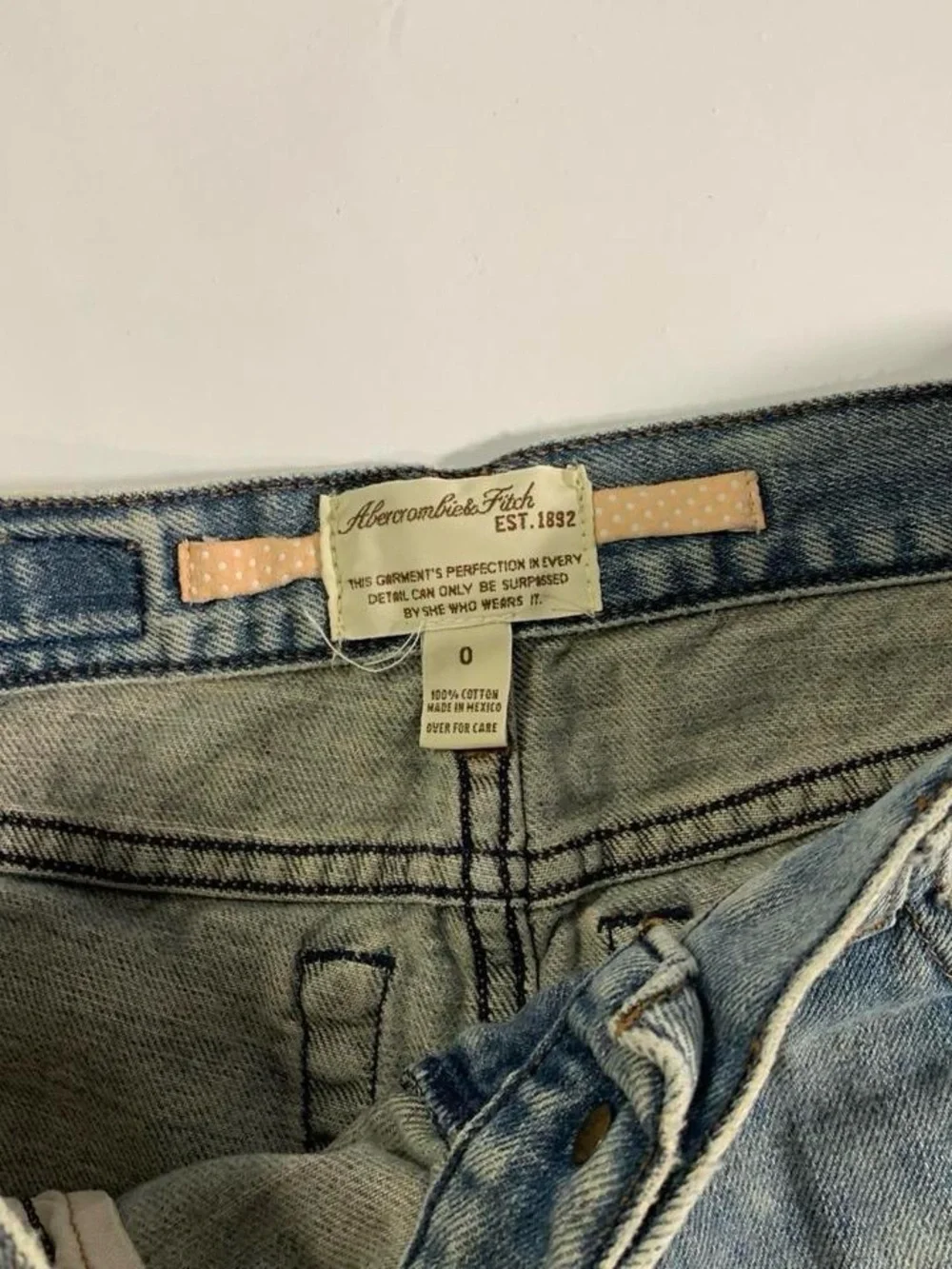 Y2K Abercrombie & Fitch Cutoff Denim Shorts Size 0 Low Rise
